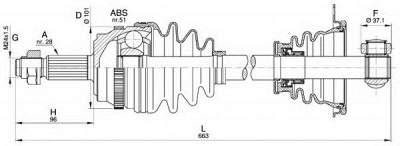 OPEN PARTS drs621200 -  Приводной вал